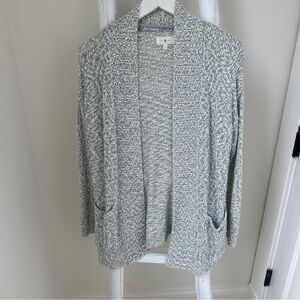 Lou & Grey Marled Gray Women's Open Front Cardigan Sweater Size Medium